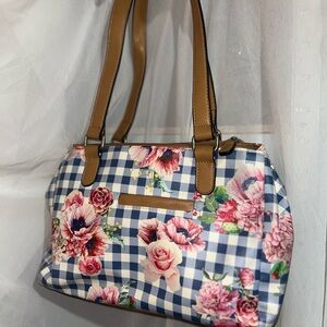 Floral Checkered Women's Bag